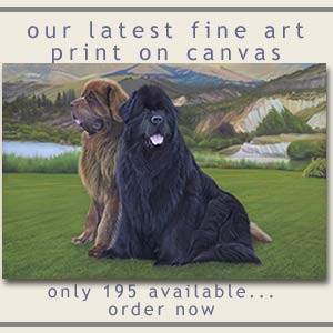 Oil painting Newfoundland dogs