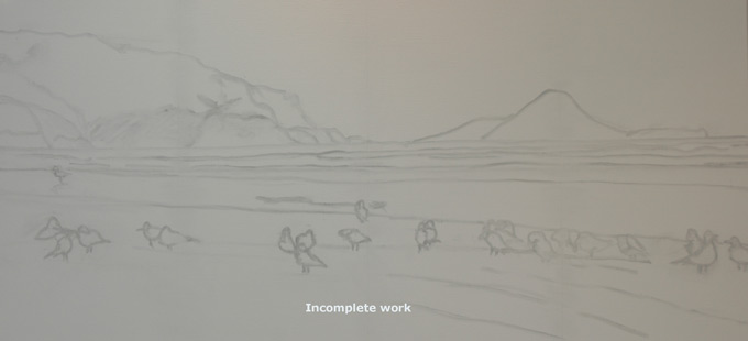 "Mark up" or drawing using charcoal